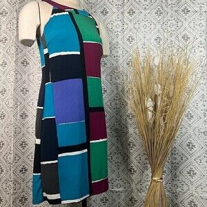Loft Sleeveless Color Block  Dress Small